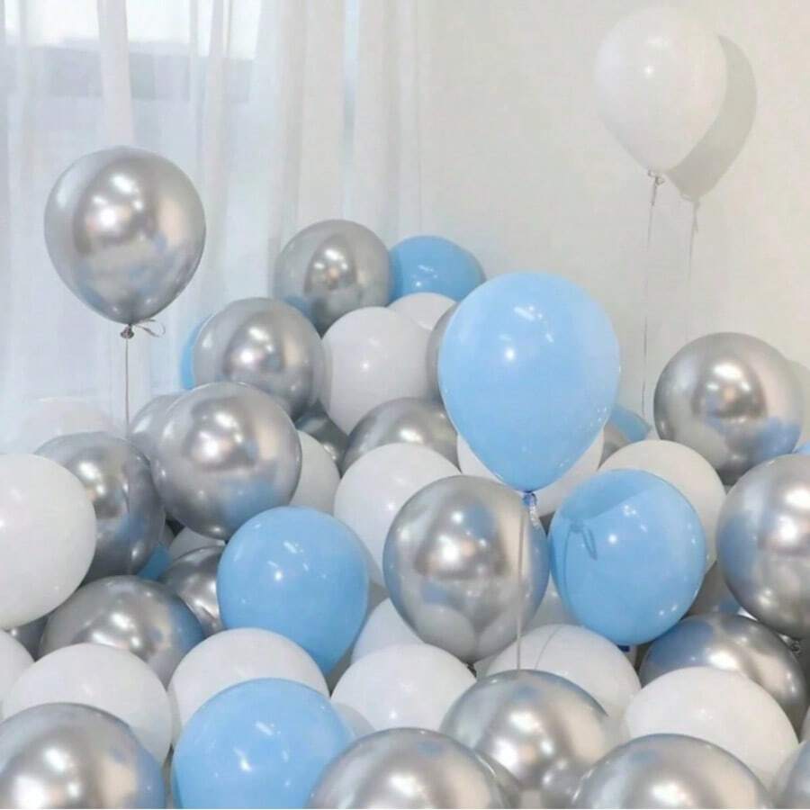 36 peças/Conjunto Balões de Látex Macaron Rosa e Azul Claro, 10 Polegadas, Decoração de Festa de Casamento, Bottom de Aniversário, Decoração de Inauguração de Loja - Visão 1
