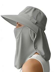 Mũ chống nắng toàn diện có tấm che cổ | Mũ che mặt chống tia UV UPF 50+ cho hoạt động leo núi và câu cá. Thiết kế bảo vệ toàn diện 360°: Được trang bị vành rộng, tấm che mặt có thể tháo rời và tấm che cổ kéo dài để chặn 99% tia UV có hại, bảo vệ hoàn toàn khuôn mặt, tai và cổ của bạn khỏi bị cháy nắng. - mũ chống nắng câu cá - Xem 5