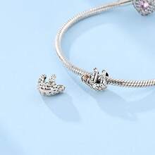 慵懒树懒拥抱串珠吊坠，适配原装手链项链，925纯银精美DIY首饰，送给家人的礼物 - BKSC301 - 查看 2