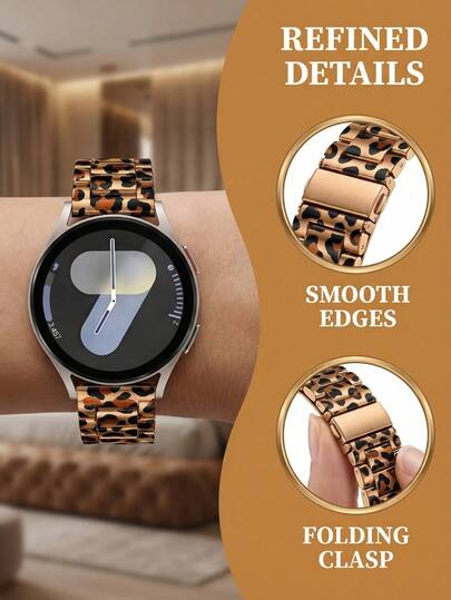 1 قطعة سوار ساعة من الفولاذ المقاوم للصدأ بطبعة نمر، مناسب لأوجه ساعات 20 مم و22 مم، سوار نمري فاخر مناسب لساعات سامسونج جالاكسي ووتش 7/6/5/4 بمقاسات 40 مم و44 مم، وساعات أونر الذكية. سوار ساعة ذكية كلاسيكي للارتداء اليومي والحفلات والسفر. هدية مثالية لعيد الميلاد أو المناسبات أو الذكرى السنوية. استبدال سوار ساعة رسمي، هدية مثالية لعشاق الساعات.