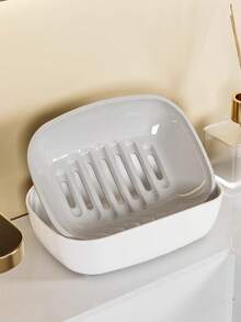 2pcs Bathroom Soap Dish Drain Soap Box, Removable Double-Layer Large Soap Holder Rack - Multicolor - View 7