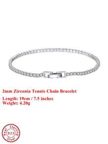 ORSA JEWELS 1条925纯银镀14K金立方氧化锆网球链手链，男女皆宜的奢华珠宝礼品，适合婚礼/派对佩戴，2026时尚手链，低过敏性且不易褪色 - SB91 - 查看 14