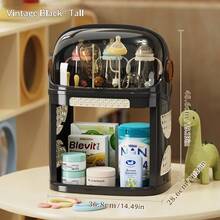 Giá đựng đa năng bình sữa và sữa bột cho bé, có nắp đậy chống bụi dạng lật, khay hứng nước phía dưới, tùy chọn một tầng/hai tầng, dụng cụ sắp xếp đồ dùng cho bé. - Xem 10