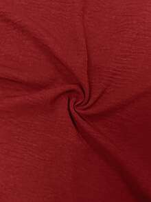 Plus Size Women Loose Pocket Wide Leg Casual Solid Color Suspender Pants - 紅色 - 查看 6