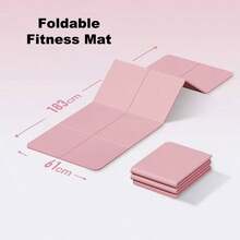 1pc Foldable Fitness Mat, 8mm Thick, Indoor Exercise, Yoga & Pilates Mat, Portable Home Gym Mat, Suitable For Workout, Nap, Office Use - Grey - View 1