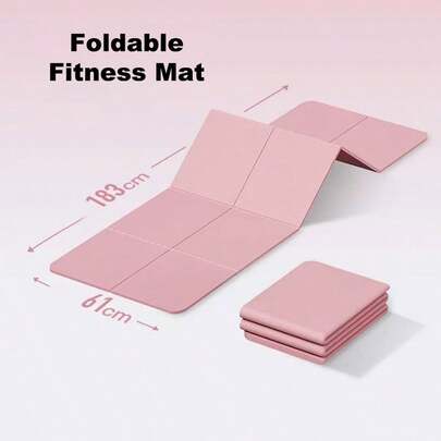 1 片可折叠健身垫，8 毫米厚，室内运动、瑜伽和普拉提垫，便携式家用健身垫，适合锻炼、小憩、办公使用