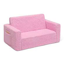 Cozee Flip-out Sherpa 2-in-1 Convertible Sofa to Lounger for - Rosa - Ver 7