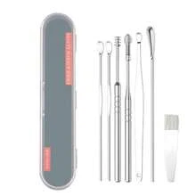 Stainless Steel Ear Pick Set Of 6 Pieces, Spiral Rotating Ear Cleaner, Portable Ear Cleaning Tool - 6-piece Box Of Ear Spoons - View 7