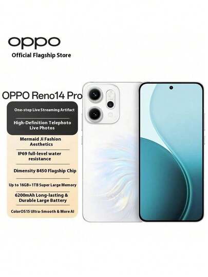  OPPO Reno14 Pro: Un potente smartphone 5G con pantalla plana pequeña, carga inalámbrica, fotografía con IA, ideal para estudiantes y gaming, con una resolución de pantalla de 2800*1272.