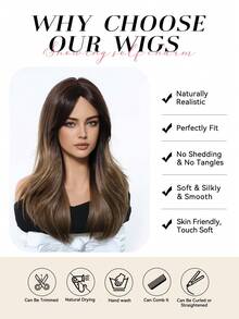 Tóc giả xoăn ombre nâu 20 inch dành cho nữ, chân tóc tối màu, tím nhạt, phù hợp cho thời trang, mặc hàng ngày, dự tiệc, cosplay Halloween, phong cách đường phố punk tự nhiên. - Màu nâu highlight - Xem 9