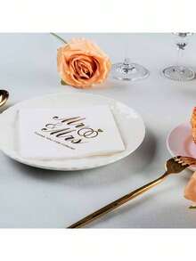Gentlemen & Ladies Gold Foil Disposable Napkins - Triple-Ply, Soft And Elegant, Suitable For Weddings, Bridal Showers, Anniversaries, Valentine's Day, And Global Celebrations. Bridal Shower Supplies | Elegant Napkins | Soft Paper Material, Event And Party Supplies. - Rings for Men and Women - View 4