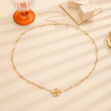 1 pieza Cadena de cintura con flores de doble capa con cuentas, estilo de lujo para vacaciones de verano en la playa, adecuado para uso diario - Flores de cuentas - Ver 8