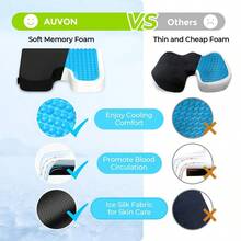 Gel Wheelchair Seat Cushion, Relieve Sciatica, Back, Coccyx, Pressure Sore And Ulcer Pain, Refreshing Ergonomic Chair Cushion With Waterproof Silk Fabric, AntiSlip Cover - B0C58L3G91 - 查看 6