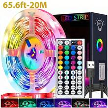 Intelligent LED Light Strip, RGB Light Bar With Remote Control, SMD 5050 Light Beads, DIY Flexible Light Strip, Powered By USB, Suitable For TV Backlight Decoration In Bedrooms, Living Rooms And Holiday Parties. - ánh sáng đa sắc - Xem 13