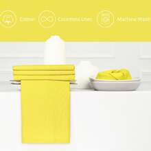 12pcs Solid Color Cloth Napkins, Washable Cotton Table Napkin For Household Dining Fall Autumn Decor Wedding Hotel 45*45cm - Yellow - View 4