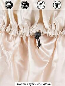 2件装缎面丝绸卷发睡帽，编织睡帽，可调节大号双层女士睡帽 - 顏色 - 查看 6