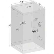 3-Layer Heavy Duty Grow Tent: 600D Oxford + Reflective Mylar, Removable Tray & Ventilation - 80*80*160cm - View 8