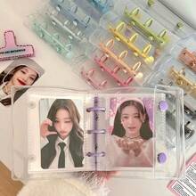 INS Double Buckle A8 Card Holder 3-Inch Single Slot Mini 3-Ring Binder Notebook, Transparent Minilist Organizer - Nhiều màu - Xem 1