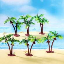 5 piezas Figuras en miniatura realistas de árboles de coco, diseño detallado de árboles de coco duales para paisaje de playa y caja de arena, de alta calidad en resina con textura auténtica y ambiente tropical, accesorios de decoración pequeños y versátiles adecuados para maqueta de tren, diseño de arquitectura, escenario de juegos de mesa - Multicolor - Ver 1