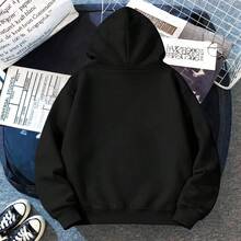 Women's Kangaroo Style Fleece Sweatshirt With Brazil Champion Print, Comfortable Cotton With Pocket, Warm, World Cup Style - 黑色 - 查看 2