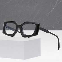 1 Piece Of Stylish Square Glasses - Non-Prescription Retro Glasses, Exquisite Geometric Design, Suitable For Both Men And Women, Modern Retro Fashion Glasses,  Accessory, Unique Eyewear, Decorative Frames, For Fashion Enthusiasts.Includes Cleaning Cloth - 黑色 - 查看 7