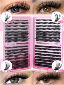 DIY Eyelash Extension Kit 800/640 Pcs 50D/60D/80D/100D D Curl Individual Cluster Lashes 10‑16mm Mixed Length High Capacity Portable Travel Lash Set - D - View 7