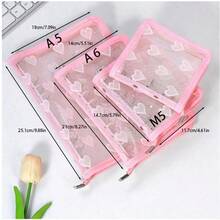 A5/A6/M5 Transparent Lace Heart Binder Set, Includes Binder Cover And Refill Pages, PVC Material, Can Be Used As Photo Storage Bag, Money Wallet, Planner, Notebook, Album, Office & School Supplies, Back To School - Multicolor - View 7