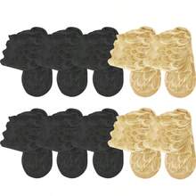 1/5/10 pares de calcetines de verano invisibles para mujer con patrón de encaje y plumas, antideslizantes, ultradelgados y cómodos, transparentes - Multicolor - Ver 17