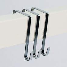6 piezas Ganchos de puerta de metal ajustables, se ajustan a puertas de 3,6 cm a 4,9 cm de ancho, para colgar ropa, toallas, abrigos, llaves y talla grande - Multicolor - Ver 1