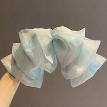 Kẹp tóc kiểu Pháp đính nơ hologram, phụ kiện tóc, kẹp tóc càng cua, trang phục mùa đông cho nữ, nơ, dễ thương, phụ kiện đội đầu, ghim cài tóc - Nhiều màu - Xem 5