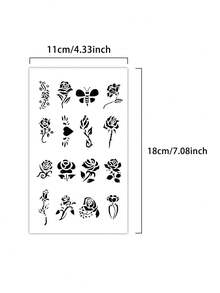 2 miếng hình xăm giả tạm thời hình hoa hồng Y2K nhỏ, bán vĩnh viễn, chống thấm nước, chống mồ hôi, giữ được 1-2 tuần, hình xăm thực tế hình hoa hồng thảo dược, chống ma sát, không phản chiếu, màu đen, dành cho cả nam và nữ, dán lên cánh tay, ngực, chân, bụng, eo, ngón tay, cổ, cột sống, nghệ thuật xăm hiện đại. - màu đen - Xem 7