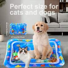 Durable Anti-Scratch Pet Splash Mat For Cats & Dogs, Non-Slip Easy To Clean, Thick PVC Material, Interactive Underwater Adventure Design - Multicolor - View 5