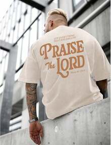 100% Cotton Christian Jesus Shirts For Men Religious Praise The Lord Bible Verse Shirt Oversized Graphic Tees Acid Wash Tshirt- Unisex Women's & Men - 杏色 - 查看 3