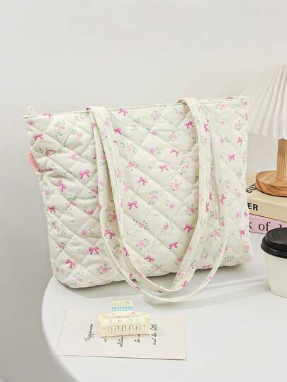 1 PIEZA Bolsa de viaje con flor beige y mariposa, bolsa de viaje con cremallera de gran capacidad, elegante y casual, ideal para almacenar artículos de maquillaje, papelería, artículos de viaje, vacaciones, niños, mujeres, auriculares, cargadores, lápices labiales, cosméticos, perfumes, productos de cuidado de la piel y belleza, decoración del hogar, para mamá, enfermeras, estudiantes, chicas de la escuela, llaves, regalos festivos