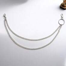 男士欧美嘻哈朋克风时尚金属腰链，个性化多层牛仔裤链，韩版ins风 - 多層鏈 - 查看 3