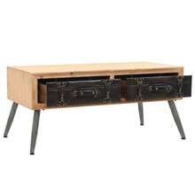Coffee Table Solid Fir Wood 115x55x50 Cm - Brown - View 5