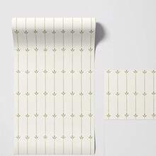 Victorian Style Striped Wallpaper - Vintage Botanical Pattern, Removable Or Traditional Wall Decor, Customizable Colors - 1PC - View 5