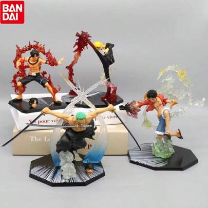 bandai 动漫手办 罗罗诺亚·索隆 萨博 波特卡斯·D·艾斯 文斯莫克·山治 PVC 手办雕像 收藏模型玩具礼品 | 完美的母亲节和父亲节礼物 – 生日、周年纪念日、毕业典礼、返校季、独立日、婚礼季和节日礼物，适合粉丝、收藏家展示、动漫主题派对礼品和角色扮演道具，收藏玩具礼品