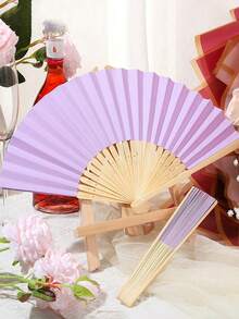 Bộ quà tặng cưới màu tím 16/8 chiếc dành cho nữ | Quạt cầm tay gấp gọn dành cho nữ kèm nơ và tua rua, túi lưới trong suốt, quà tặng trang trí dành cho nữ trong các dịp như tiệc cưới, sinh nhật, phụ kiện chụp ảnh cho phù dâu, quạt mùa hè. - nhiều màu - Xem 2