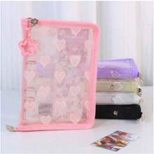 A5/A6/M5 Transparent Lace Heart Binder Set, Includes Binder Cover And Refill Pages, PVC Material, Can Be Used As Photo Storage Bag, Money Wallet, Planner, Notebook, Album, Office & School Supplies, Back To School - Multicolor - View 5
