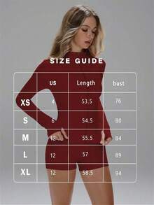 Women's Slim Fit Breathable Sports Set, Suitable For Outdoor Running, UV Protection Zipper Elastic Minimalist Slim Fit Fashionable Sexy High-Quality Basic Streetwear Elastic Casual Unique Color Brightening Skin Tone Elegant Tight Fit Warm Long Sleeve Yoga Jacket - 酒紅色 - 查看 4