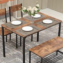 Dining Table And Chairs Set 4, Breakfast Dining Table And 4 Chairs 5 Piece Dining Room Set - Brown - View 6