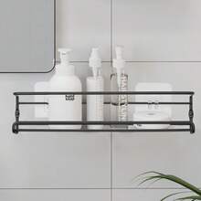 1pc No-Drill Wall Mounted Spice Rack, Space-Saving Design, Holds 6-8 Spice Jars. Ideal For Cabinet Doors And Wall Storage Of Seasonings, Stable With A Maximum Load Capacity Of 10kg. Perfect For Kitchen, Bathroom And Other Scenes. - Multicolor - View 3
