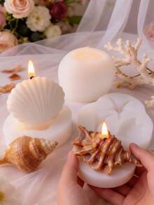 Multifunctional Seashell & Starfish Silicone Mold - Suitable For Candles, Handmade Soaps, Fondant Cakes, Chocolates - 3D Stereoscopic Design - Reusable - Seashell Mold - View 7