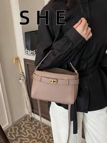 2026新款休闲时尚方形手提包，时尚小众手提包，可单肩斜挎，女士适用 - 卡其色 - 查看 6