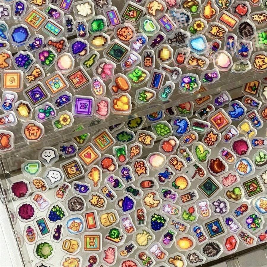 20个1厘米星露谷物语亚克力挂件，DIY摇摇杯填充物，游戏周边，赠品，学生手工装饰材料 - 彩色 - 查看 1