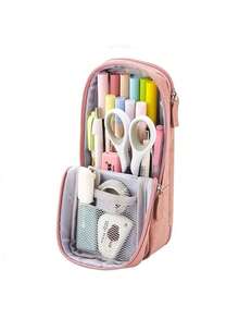 大容量立式化妆包、铅笔盒、多功能双层折叠铅笔盒、化妆品和化妆刷收纳袋、双开口设计多功能文具盒。 - 彩色 - 查看 13