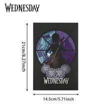 MGM 1PC Wednesday Officially Licensed Notebook Drawing Book Coil-Turned Pages Notepad Fashion Design Paper Composition Recording Daily Life Learning Supplies Movie Collectibles Birthday Christmas Gift - Black - View 3