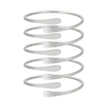 5pcs/Set Retro Adjustable Silvery Bangles Stacking Bangles For Women Daily Party Holiday Jewelry Birthday Gift - 銀色 - 查看 7