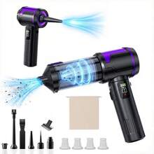 SUITU 便携式车载吸尘器，四合一手持式无刷电机，适用于汽车、家庭、办公室、露营，以及清洁电脑键盘和笔记本电脑。强劲吸力，专为清洁沙发角落而设计。2000mAh，11.1V - 無線 - 查看 14